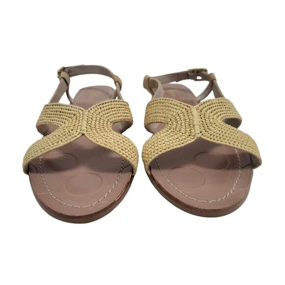 BODEN Katrina Raffia Sandals Tan Slingback Flats Resort Vacation - Picture 6 of 13